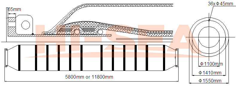 DN1100 Dredge Self Floating Hose